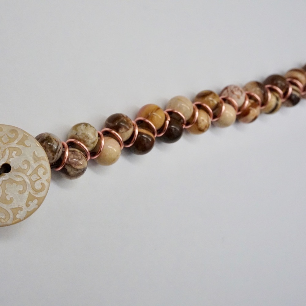 Handmade Beaded Button Bracelet - Picture 3 of 3